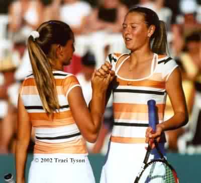 Maria Sharapova and Gisela Dulko (2002 Indian Wells)