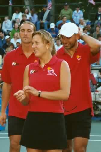 Olga Barabanschikova, Andrew Florent, Dusan Vemic (2002 World Team Tennis)