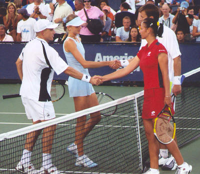 Daniela Hantuchova, Lina Krasnoroutskaya, Kevin Ullyett (2003 US Open)