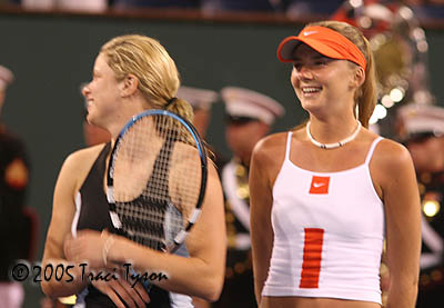 Daniela Hantuchova and Kim Clijsters (2005 Indian Wells)
