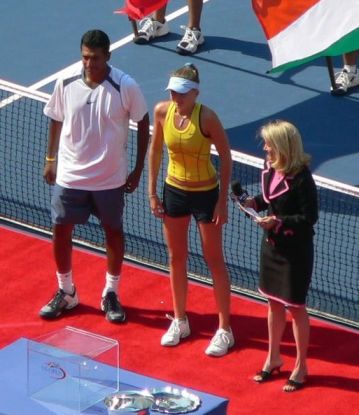 Daniela Hantuchova, Tracy Austin, Mahesh Bhupathi (2005 US Open)