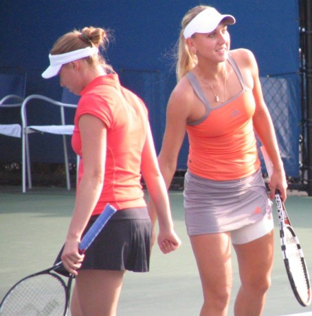 Vera Zvonareva and Elena Vesnina 2008 US Open 